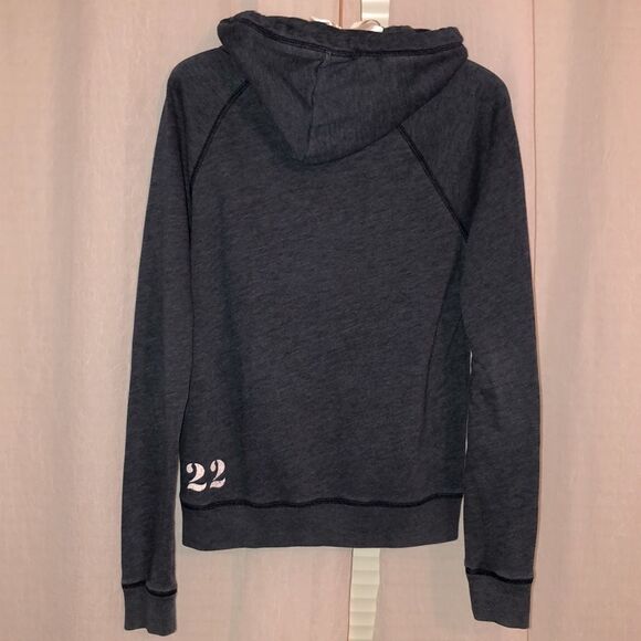 Hollister M Navy White Cotton Blend Hoodie with a Kangaroo Pocket - Picture 2 of 13